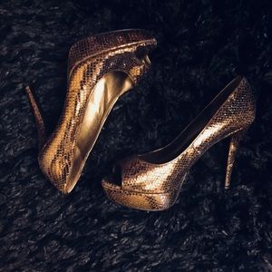 Bronze Platform Heels by Guess
